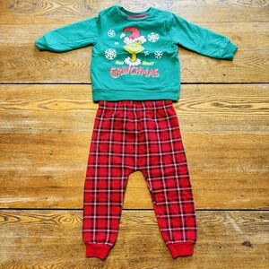 The Grinch Pajamas Unisex Baby 12-18M Red Green Christmas Holiday 2 Piece Set